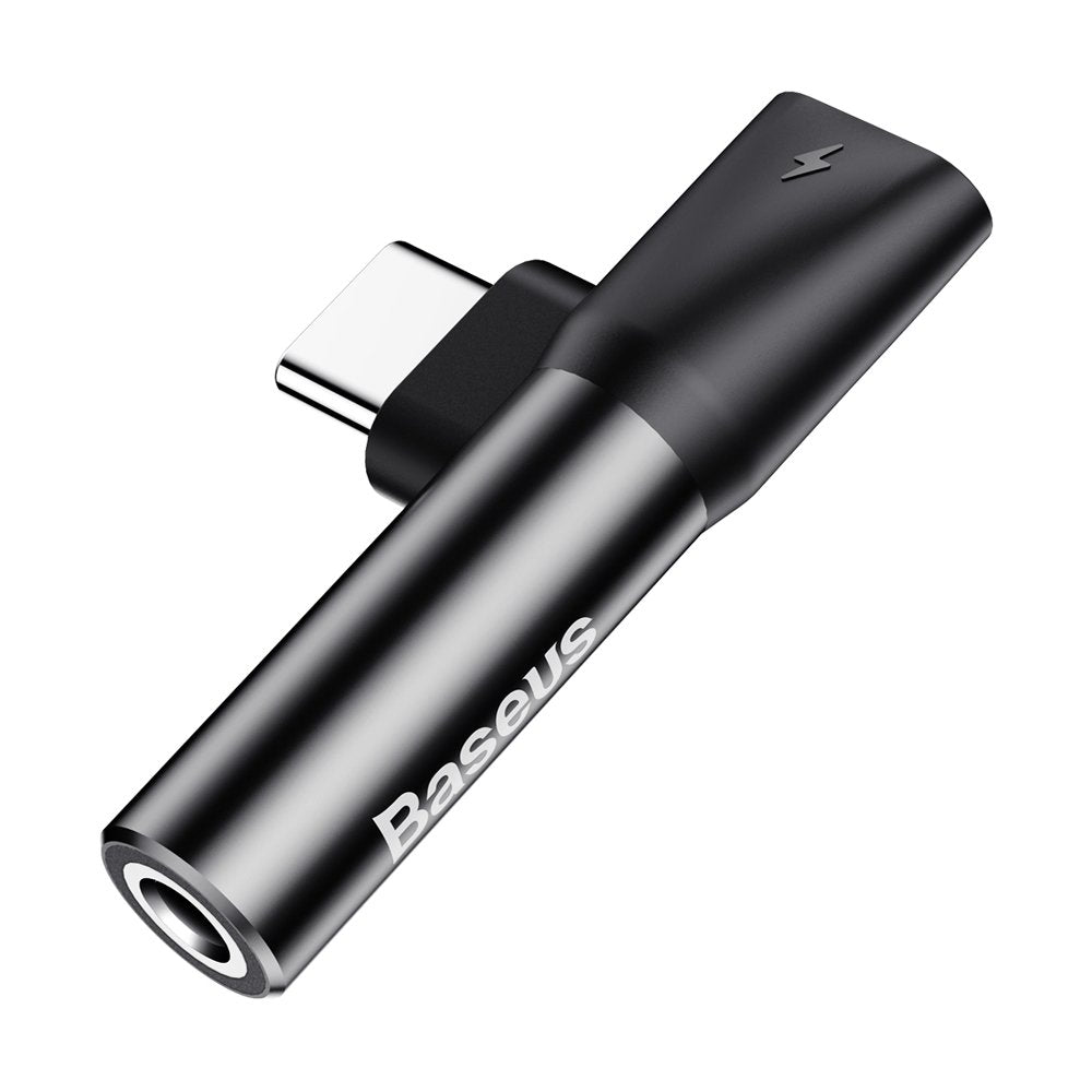 Adaptador de audio USB-C - USB-C / 3,5 mm Baseus L41, Negro CATL41-01